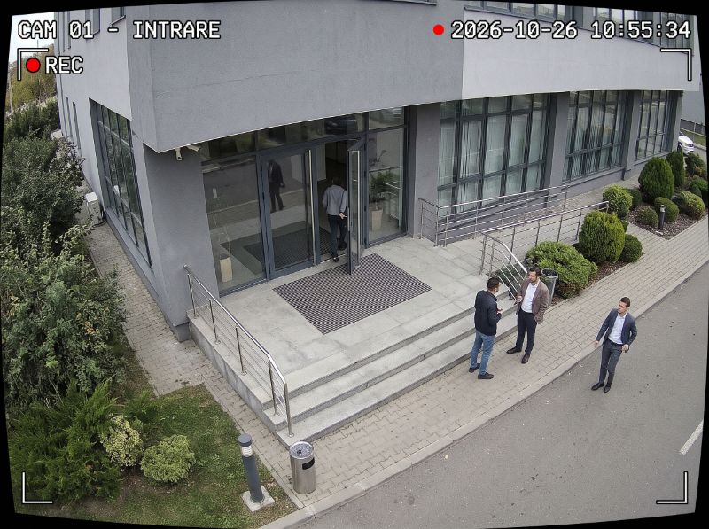 Cameră de supraveghere 01 – intrarea în clădire